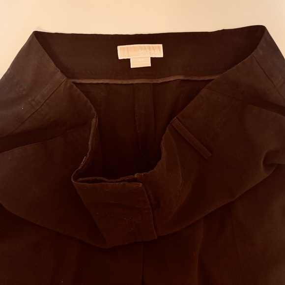 Michael Kors Women's Dark Brown Bottom Cuff Capris Cropped Stretch Size 14P - Picture 5 of 16